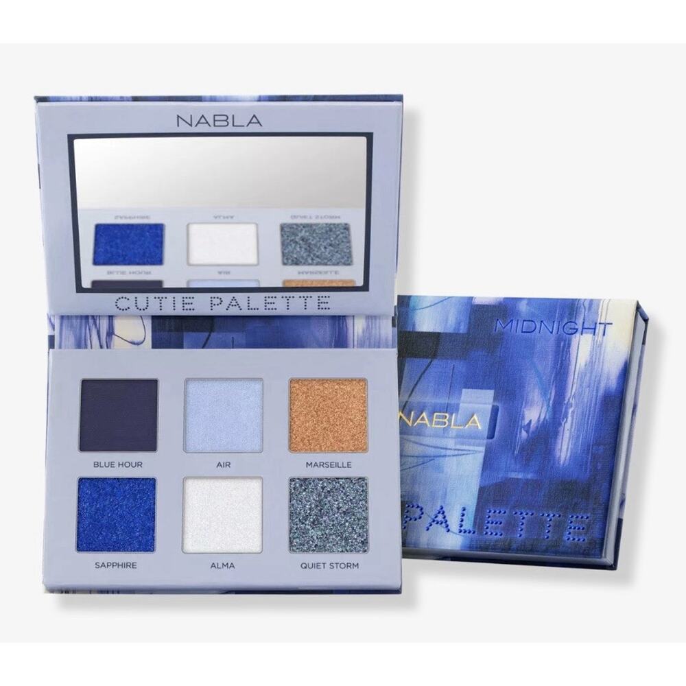 Nabla Cutie Palette Midnight Blue Eyeshadow 6 Shade Celestial Matte Vegan New
